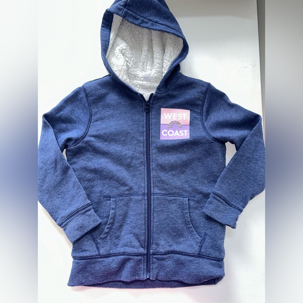 Old navy "West coast" zip up hoodie kids size Medium (8)